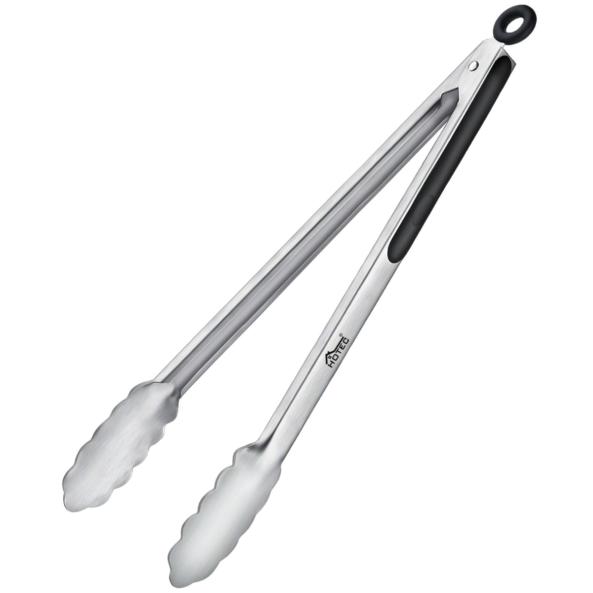 Hotec Mini Stainless Steel Kitchen Tongs for Cooking - 7-Inch Small Serving Tongs Metal Food Tongs Non-Slip Grip