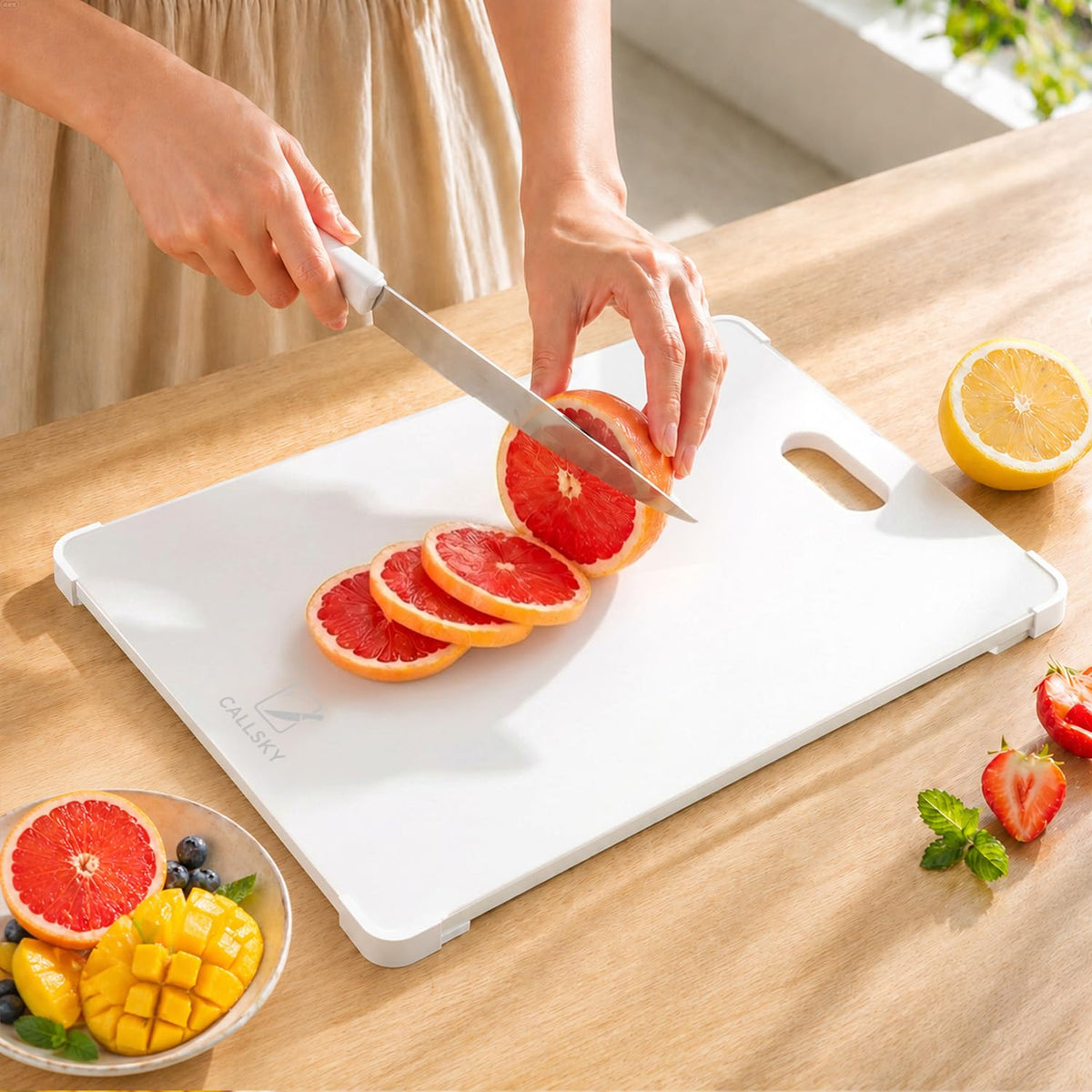 12x8 Clear Tempered Glass Small Cutting Board for Kitchen Countertop