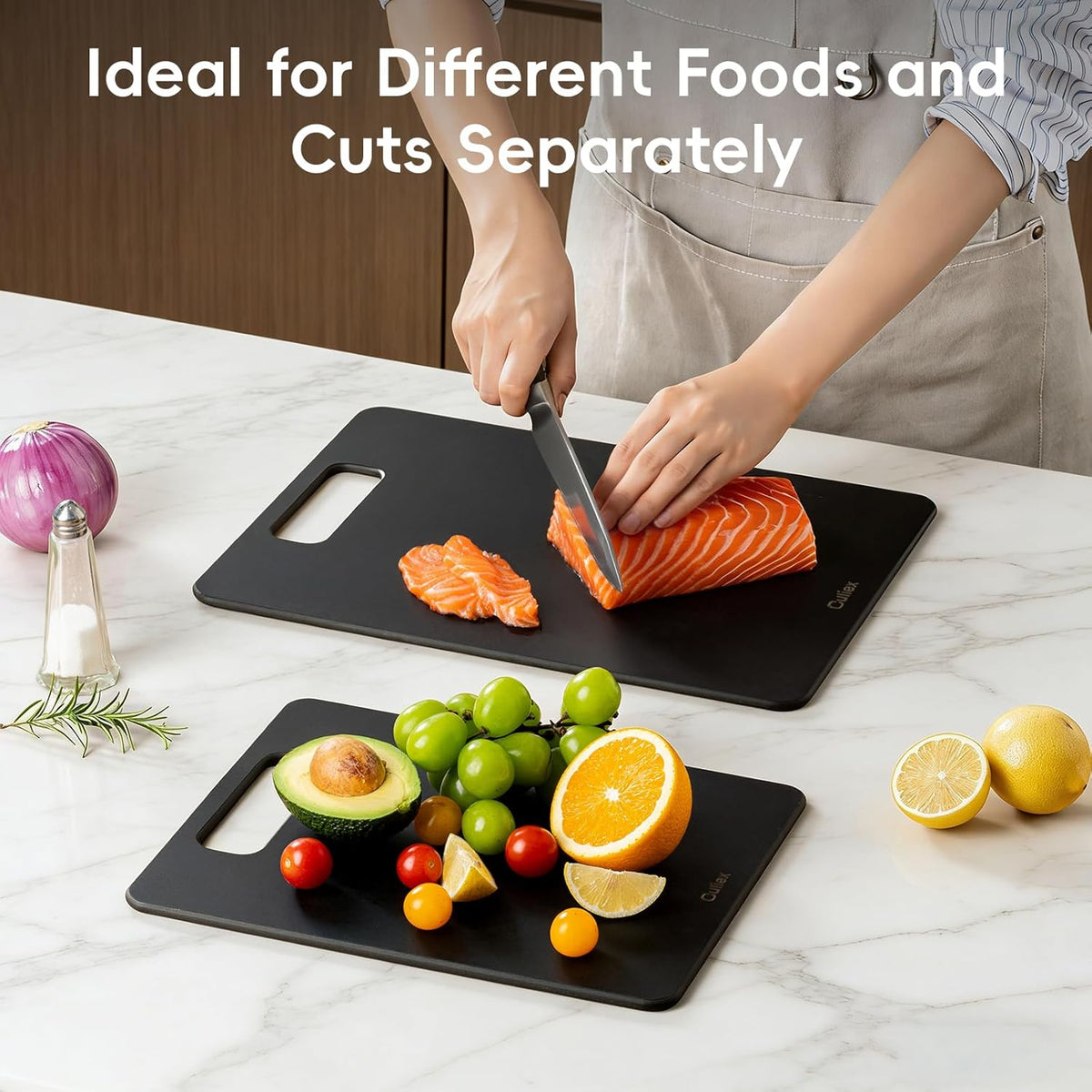 Wood Fiber Cutting Board Set of 2, Dishwasher Safe, Non-Toxic, BPA-Free