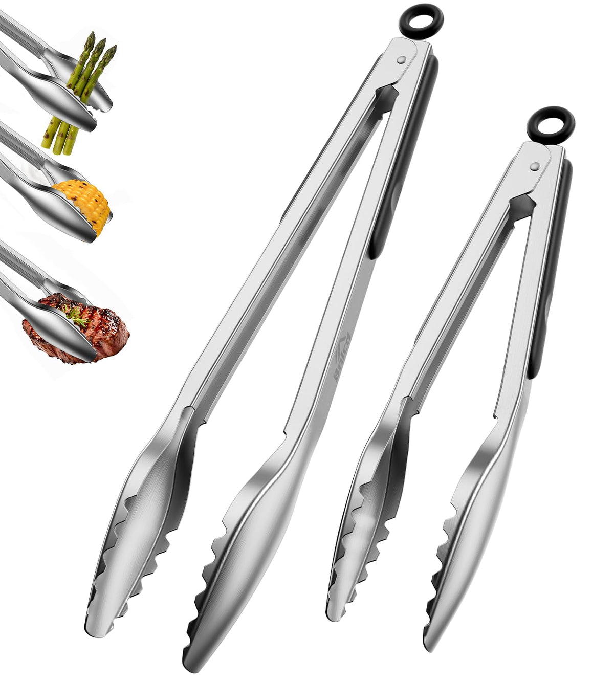 Good Grip Cooking Tongs with Silicone Tips, Set of 3-7" 9" and 12"