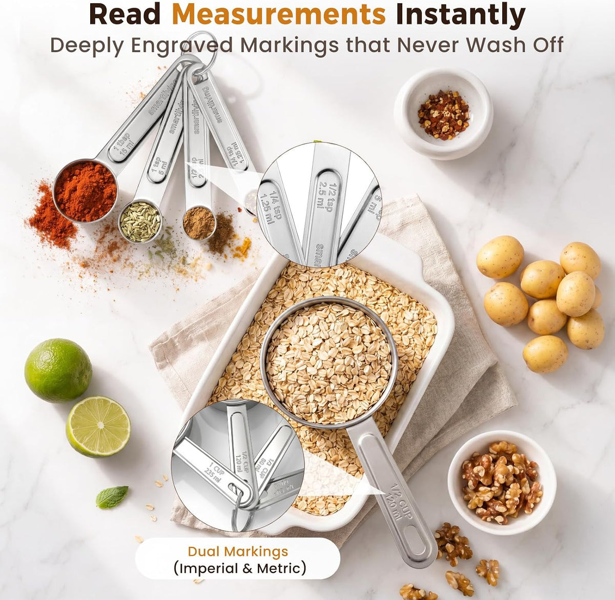 11 PCS Measuring Cups and Spoons Set with Funnel & Mini Spoons for Baking