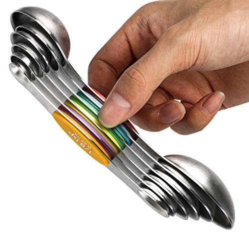 Magnetic Measuring Spoons Set Stainless Steel Dual Sided Measuring Spoons