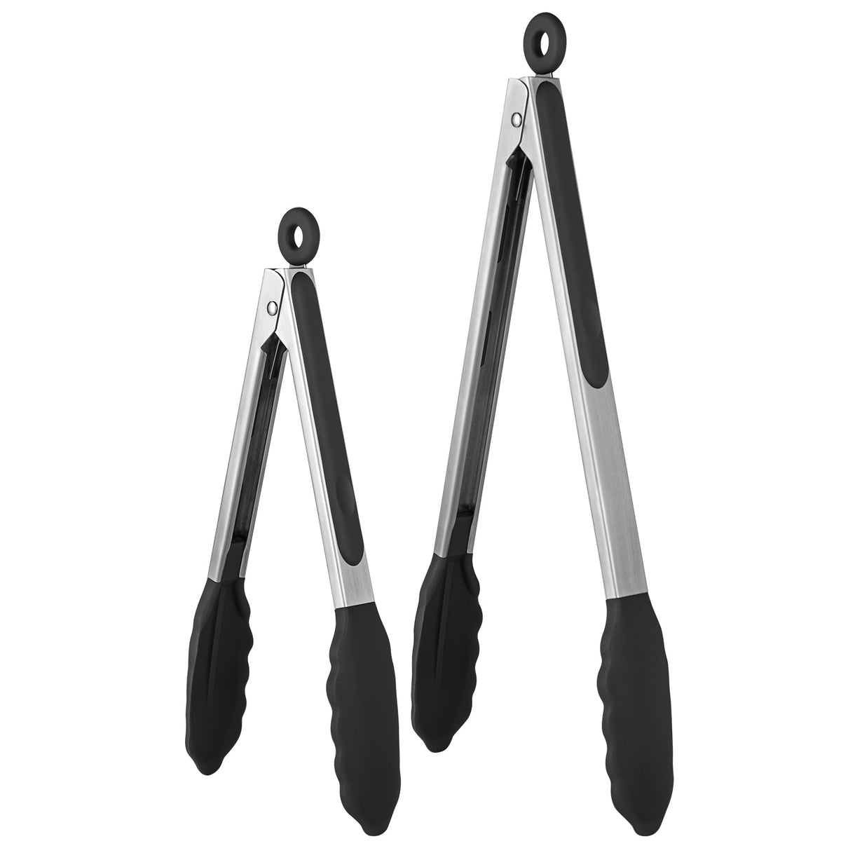 U-Taste Kitchen Tong for Cooking, 600ºF Heat-Resistant Silicone, 2Pcs/Black