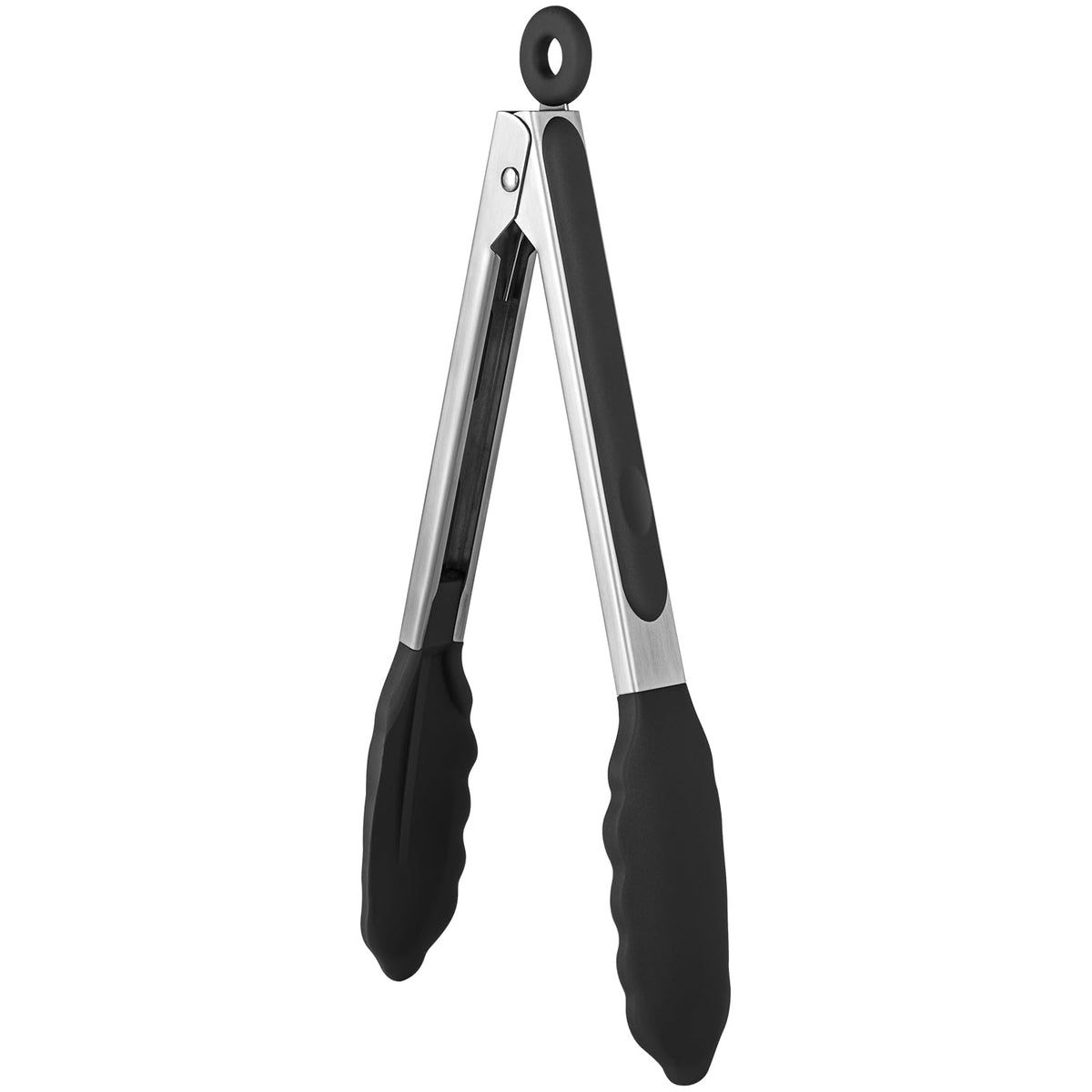 U-Taste Kitchen Tong for Cooking, 600ºF Heat-Resistant Silicone, 9in/Black