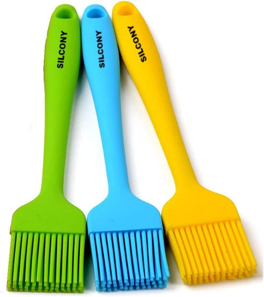 8.4" Silicone Basting Pastry Brush - Perfect for Oil Butter Spread, Marinades, Baste, BBQ, Grill, Cooking - BPA Free, Food Grade Material, Dishwasher Safe (3, 8.4 Inches)