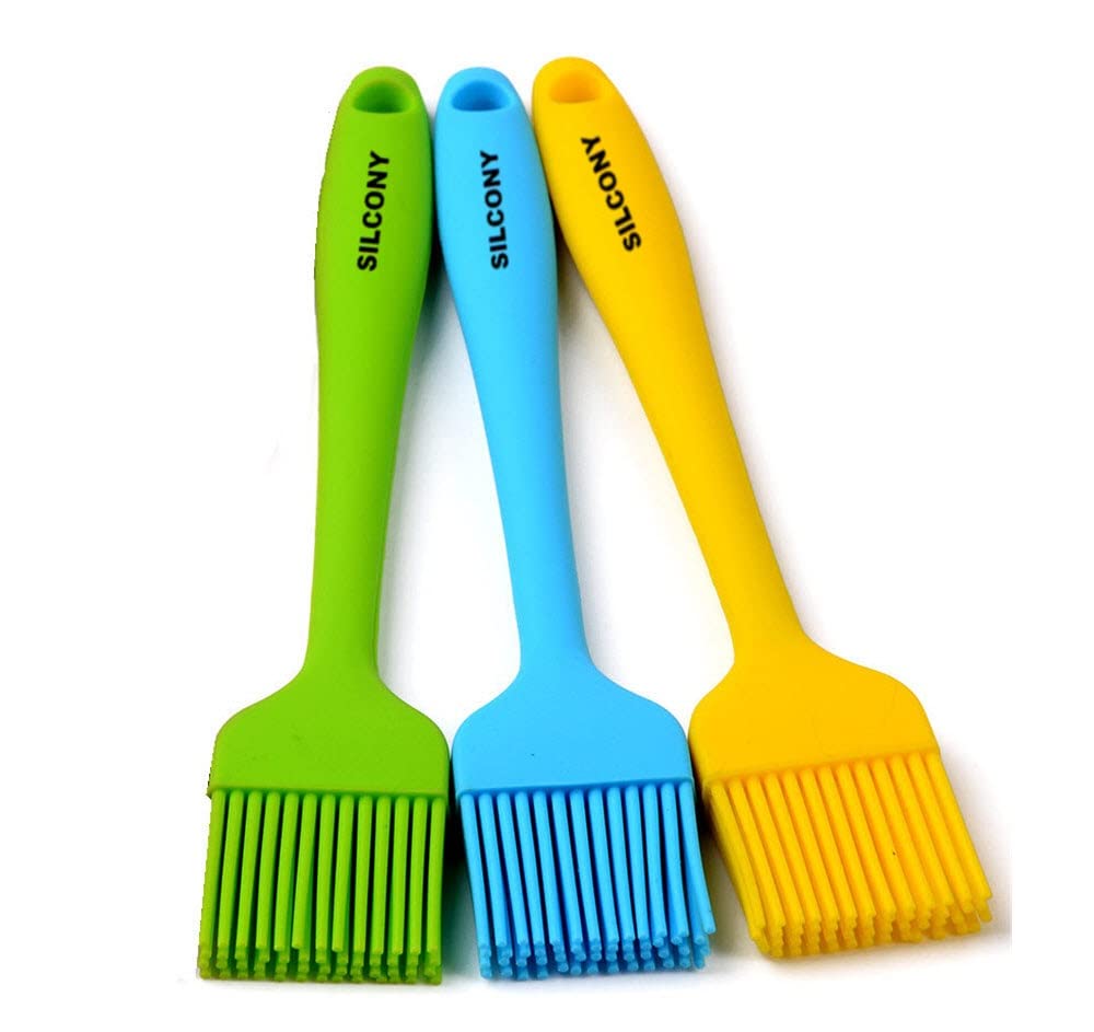8.4" Silicone Basting Pastry Brush - Perfect for Oil Butter Spread, Marinades, Baste, BBQ, Grill, Cooking - BPA Free, Food Grade Material, Dishwasher Safe (3, 8.4 Inches)