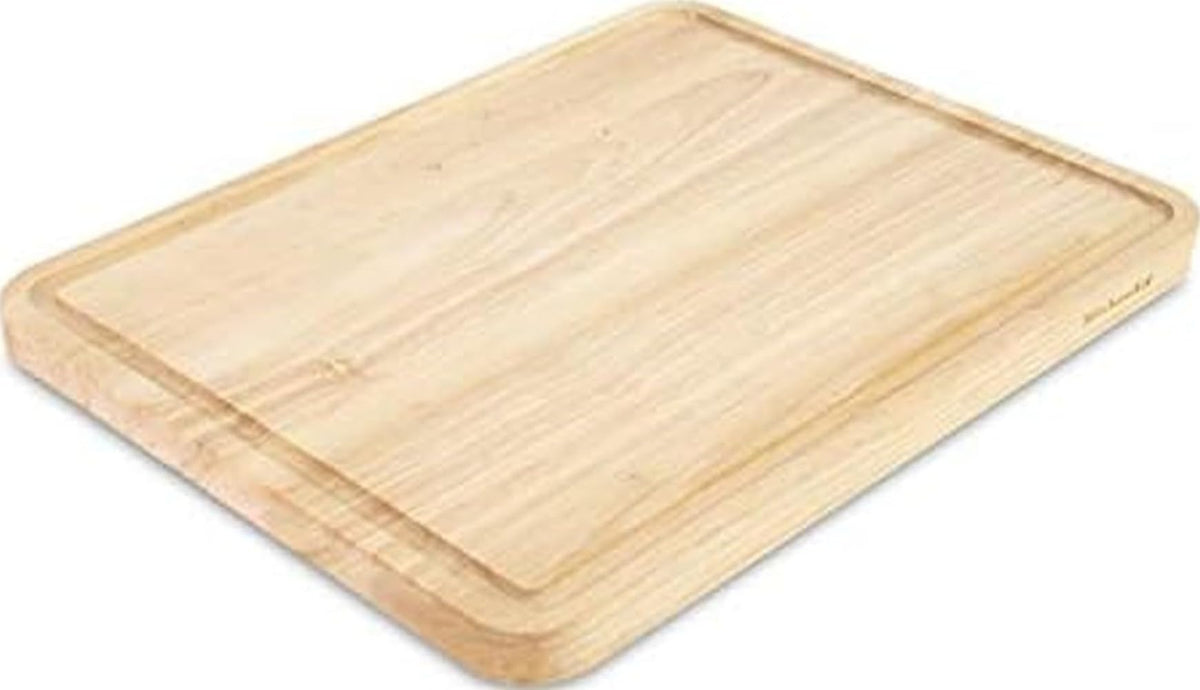 KitchenAid Classic Rubberwood Cutting Board with Perimeter Trench, Reversible Chopping Board, 11-inch x 14-Inch, Natural