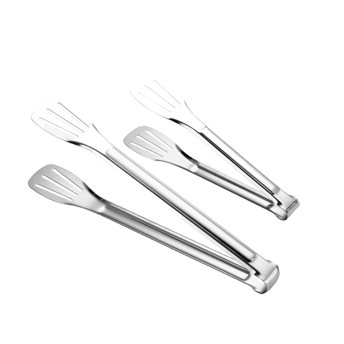 2 Pack Kitchen Tongs Stainless Steel Locking Cooking Barbecue Grilling Food Tongs Kitchen Clamps Sturdy High Resistant Heat Tongs (2PC (7inch and 12inch))