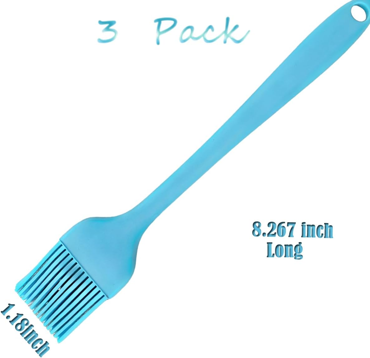 Blue Silicone Pastry Basting Brush - Food Grade BPA Free, Heat Resistant Up to 660°F/315°C, Dishwasher Safe Cooking Brush for Baking, BBQ, Grilling, Sauce,Butter,Cake & Bread