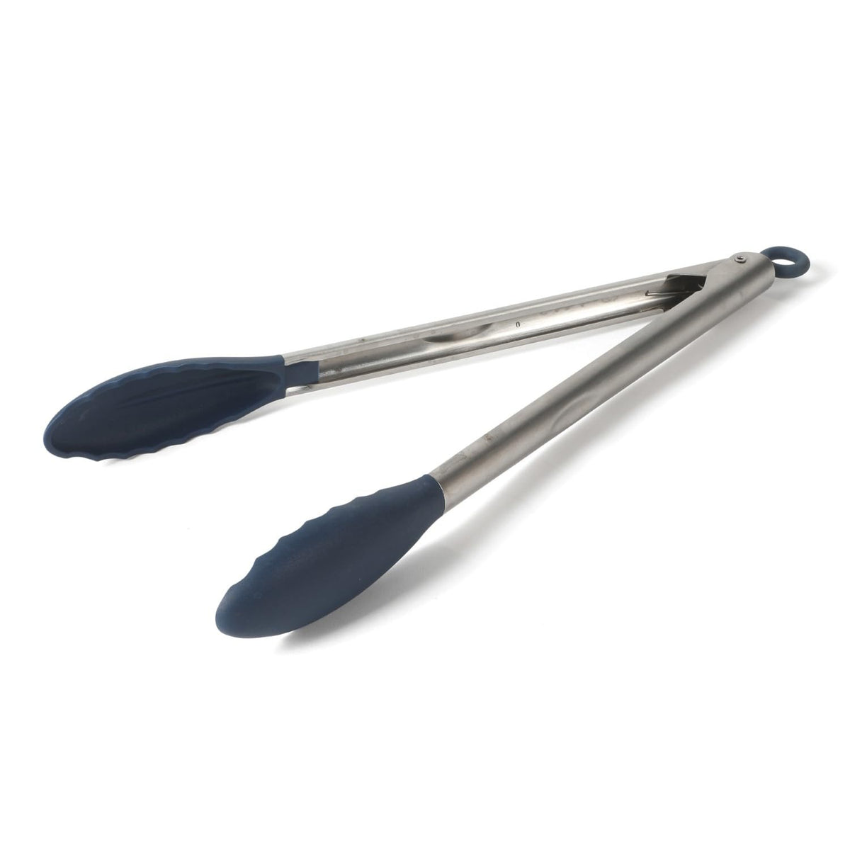Calphalon Edge Kitchen Tongs, Stainless Steel Locking Tongs with Heat-Resistant Silicone Heads, Nonstick-Safe Cooking Tongs for Grilling, Serving & Food Prep, Taupe