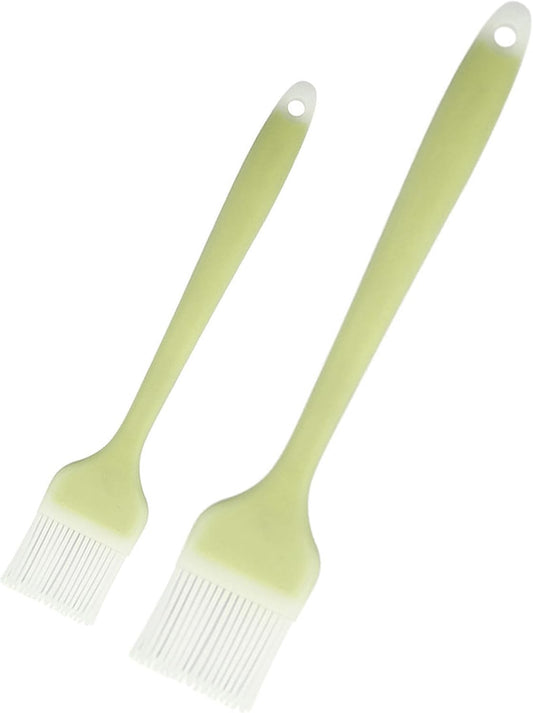 2 Pcs Silicone Basting Brush 10+8 Inch Pastry Brush- Green