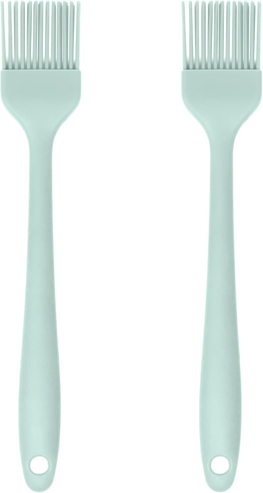JS Gourmet Silicone Small Basting and Pastry Brush - Pastel Green - 2-Pack