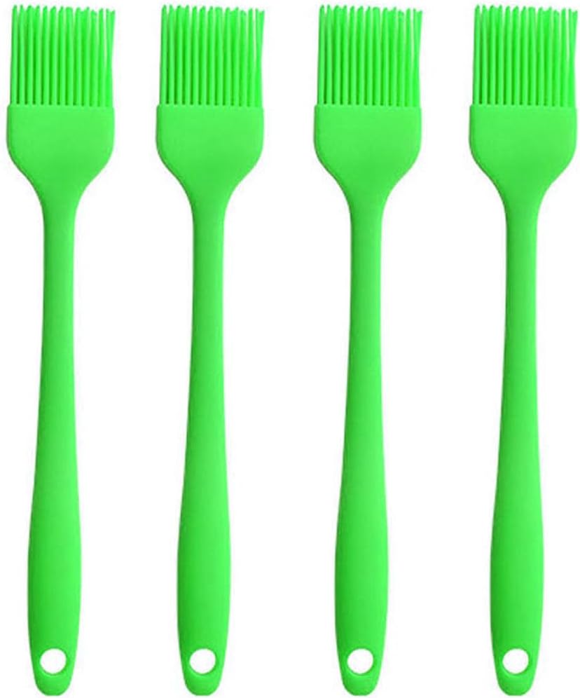 Silicone Oil brush, for BBQ Kitchen Cooking Baking and Grilling (4 PCS,green)