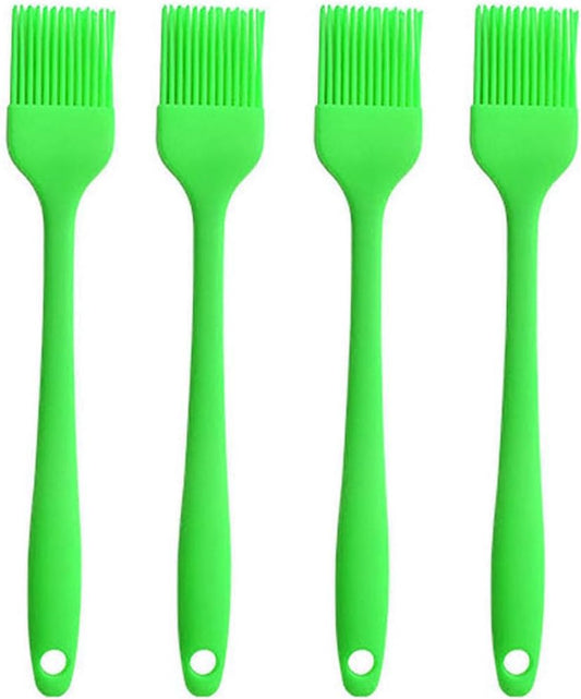 Silicone Oil brush, for BBQ Kitchen Cooking Baking and Grilling (4 PCS,green)