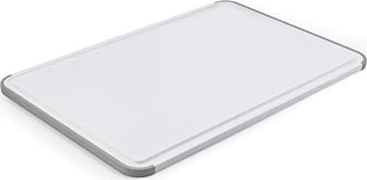 KitchenAid Classic Cutting Board with Perimeter Trench and Non Slip Edges, Dishwasher Safe, 11 inch x 14 inch, White and Gray