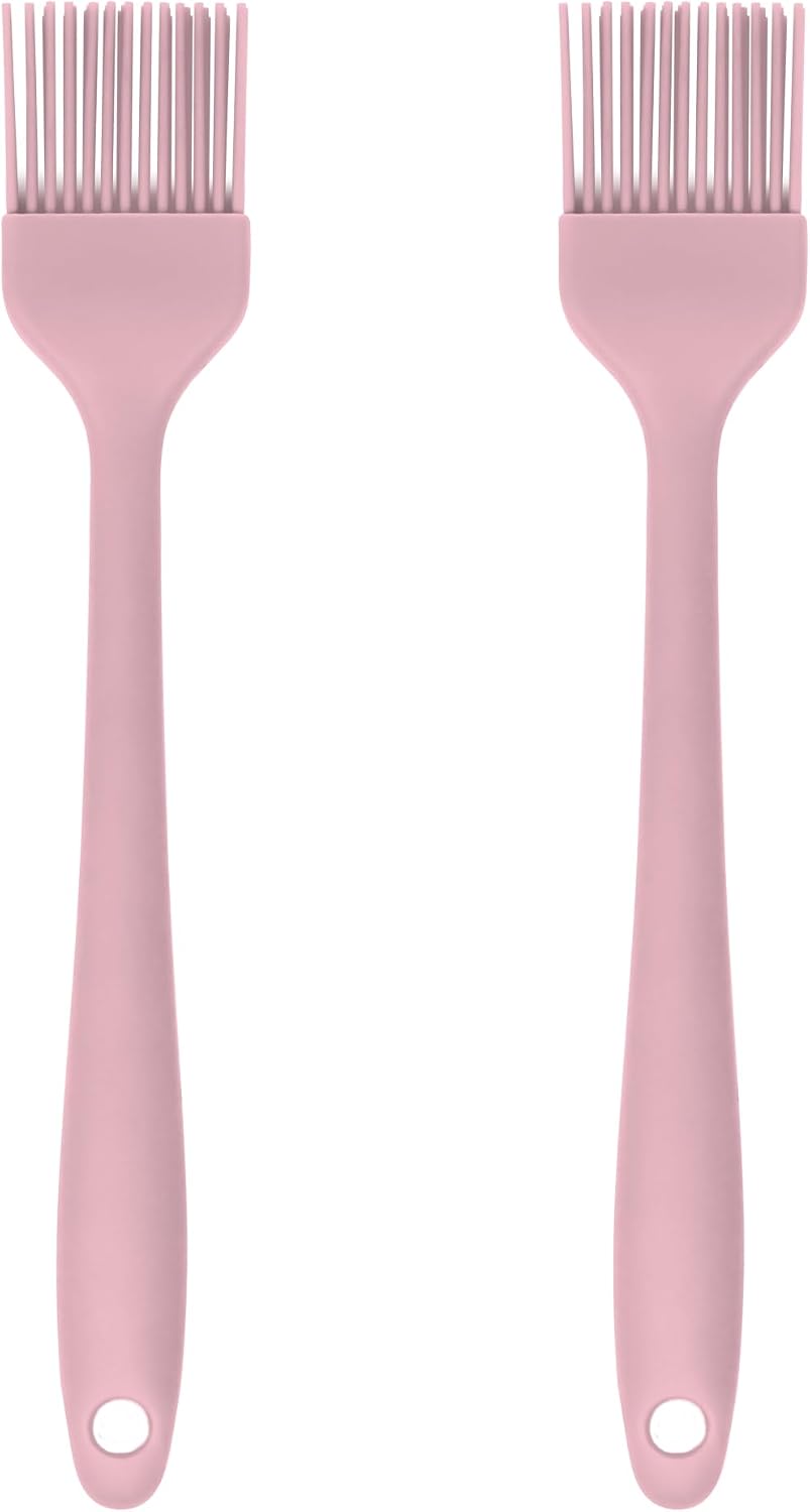 JS Gourmet Silicone Small Basting and Pastry Brush - Pastel Green - 2-Pack