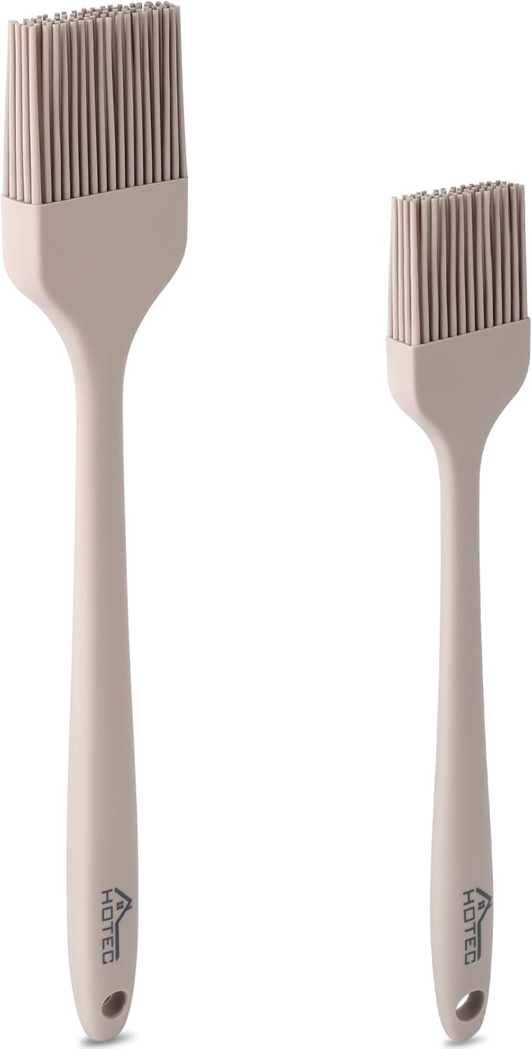 HOTEC 600°F Heat Resistant, Silicone Basting &Pastry Brushes, Red 2