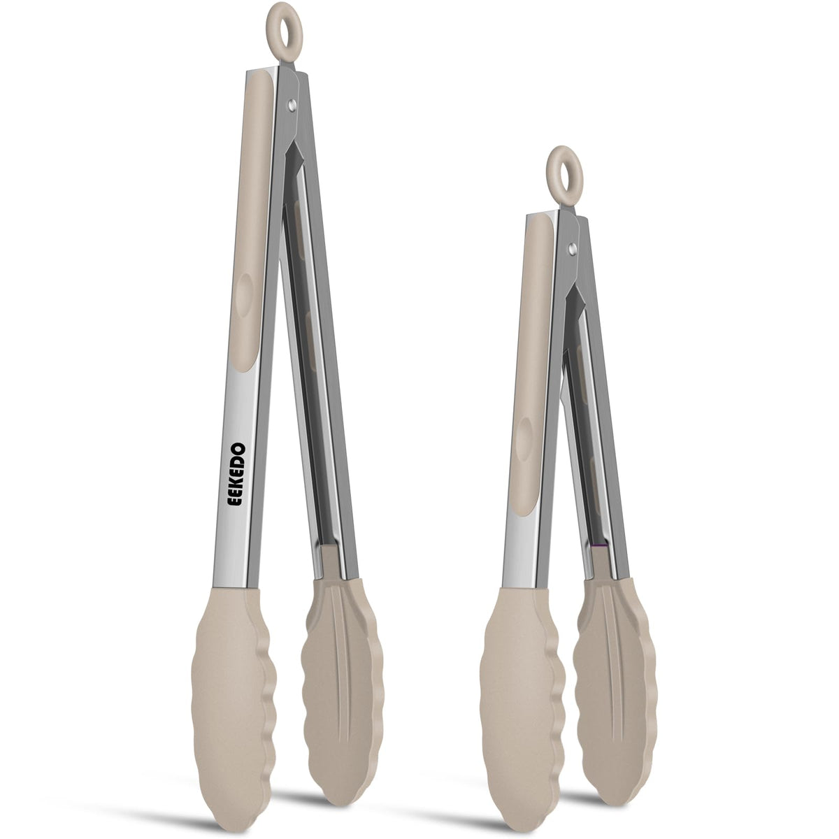 Tongs for Cooking, Stainless Steel Kitchen Tongs with Silicone Tips