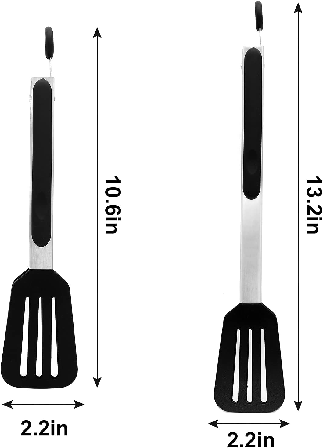 Cooking Tongs 9" and 12" Stainless Steel Kitchen Silicone Serving Tongs