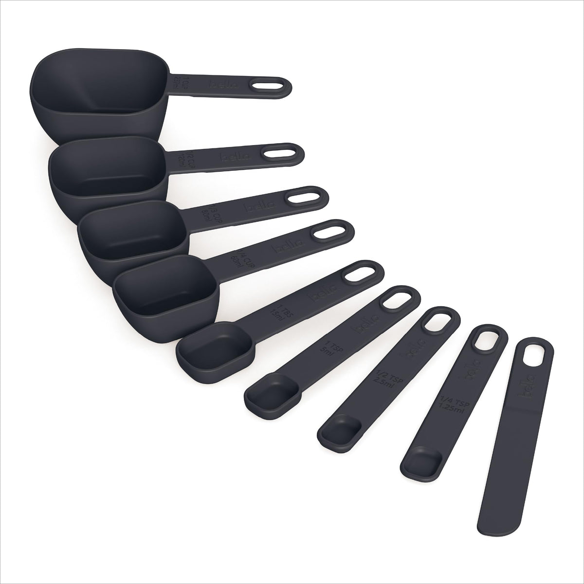 bella 9 Pc Nested Measuring Cup & Spoon Set, BPA & BPS-free nylon, Oatmilk