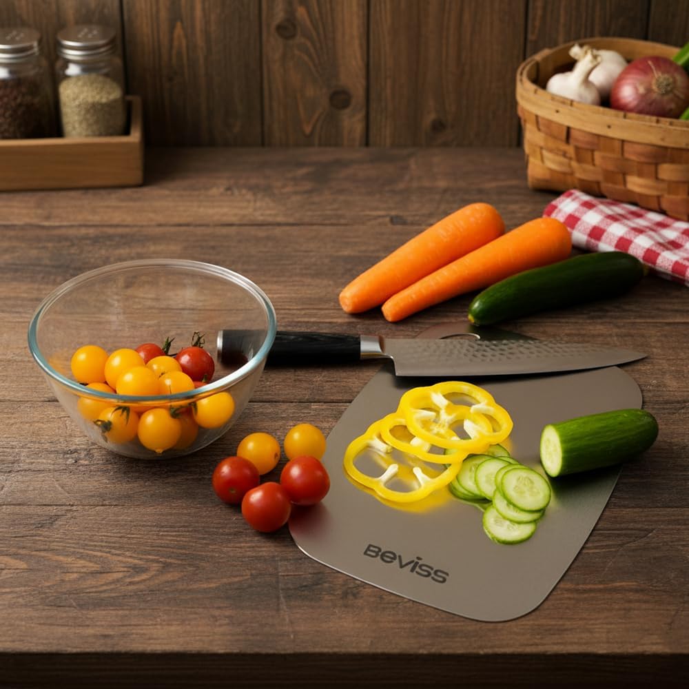 304 Stainless Steel Cutting Board Non-Toxic, 11.45" x 8.15" x 0.047"