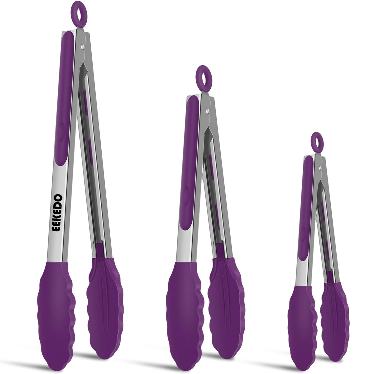 Tongs for Cooking, Stainless Steel Kitchen Tongs with Silicone Tips