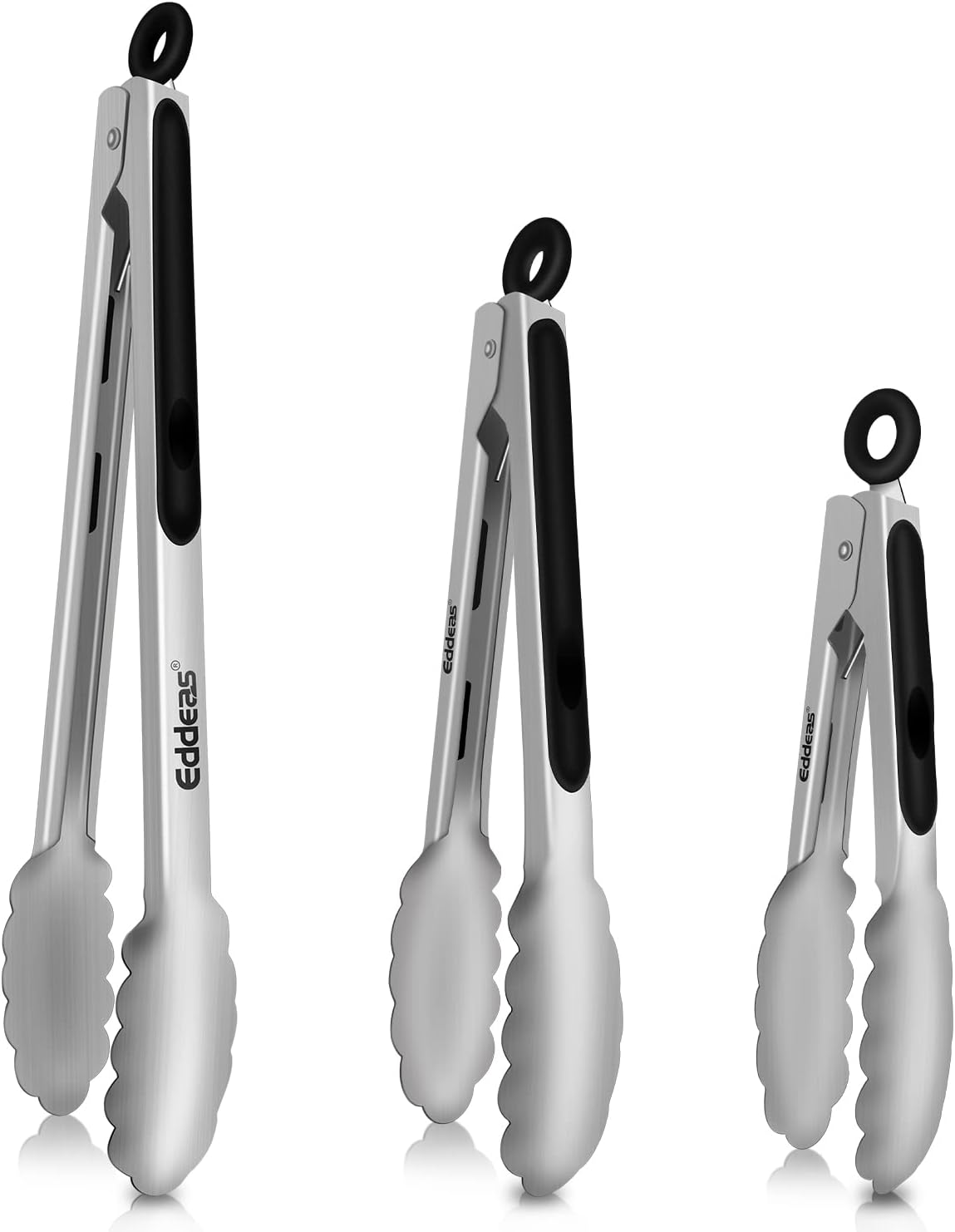 Tongs For Cooking Up to 600 °F Metal Kitchen Tongs 3PCS 7,9,12 Inch