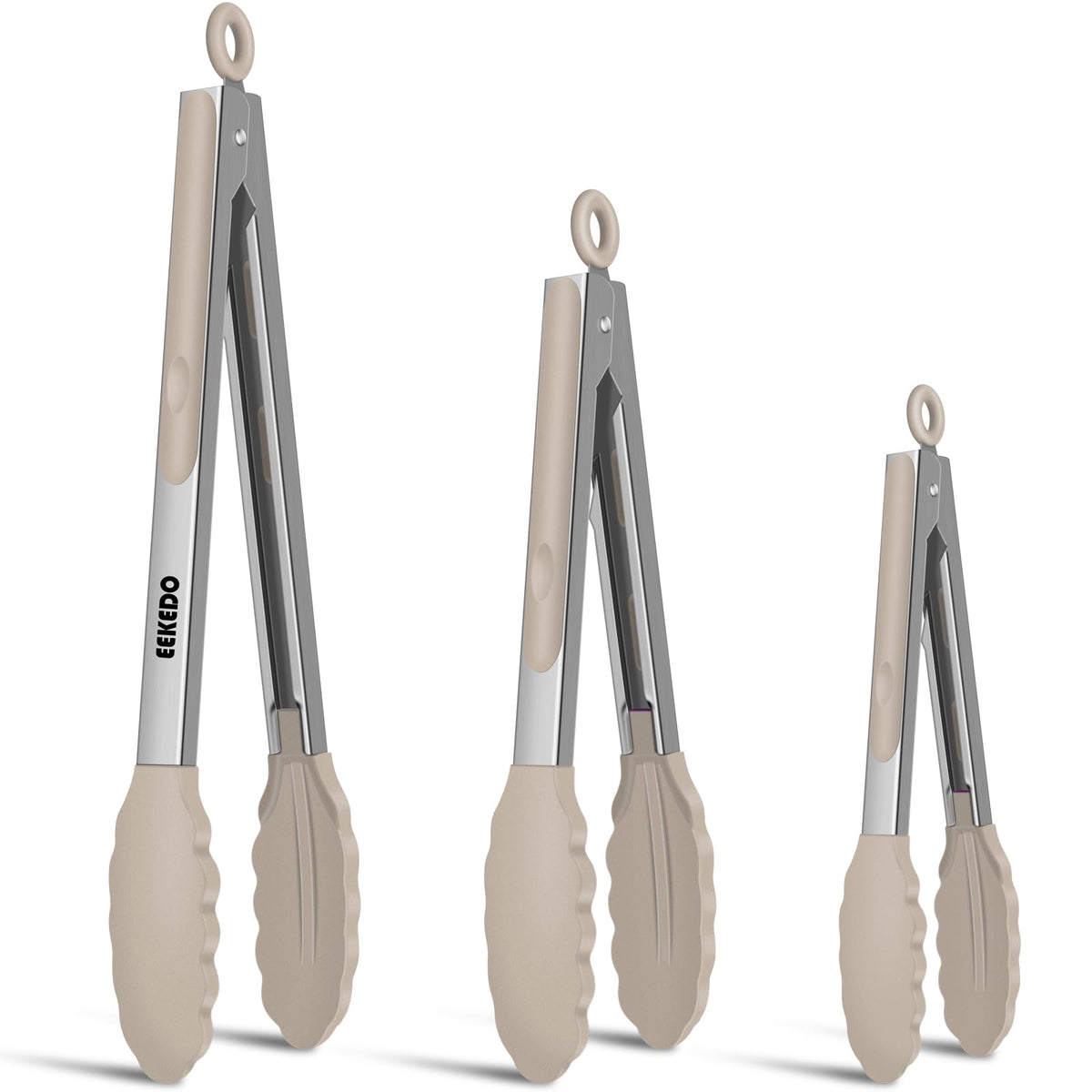 Tongs for Cooking, Stainless Steel Kitchen Tongs with Silicone Tips