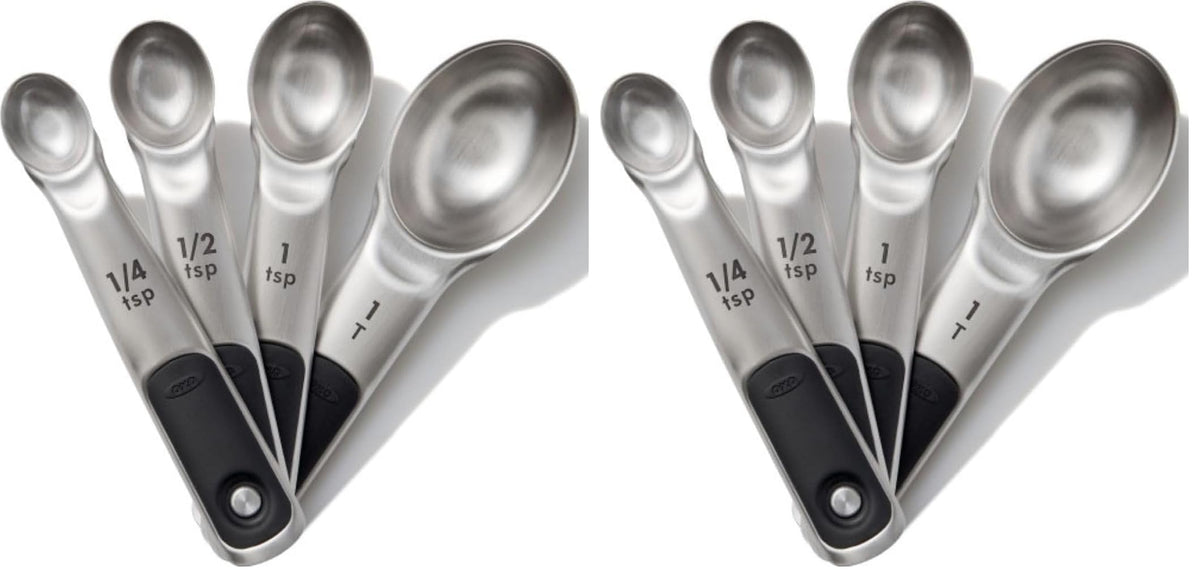 OXO Good Grips 4 Piece Stainless Steel Measuring Spoons with Magnetic Snaps
