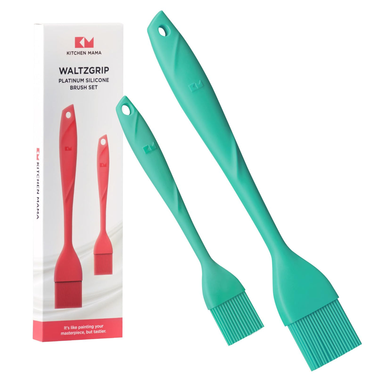 Kitchen Mama WaltzGrip Platinum Silicone Basting Pastry Brush, Red