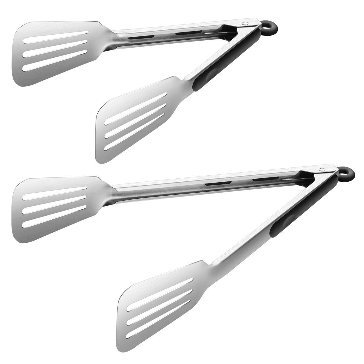 9-inch & 12-Inch Spatula Tongs for Cooking, Stainless Steel Kitchen Tongs