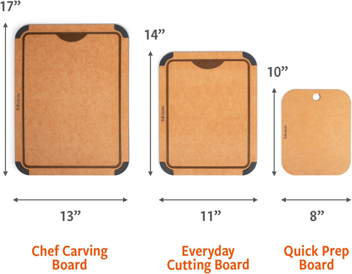 Full Circle Better-Than-Wood Quick Prep Cutting Board, Small Size 8x10"