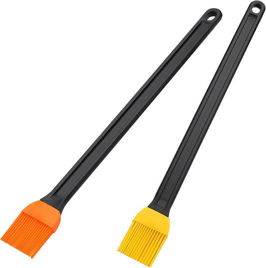 14in 2 Tone Silicone Basting Brush, Long Handle, Kitchen Brush for BBQ