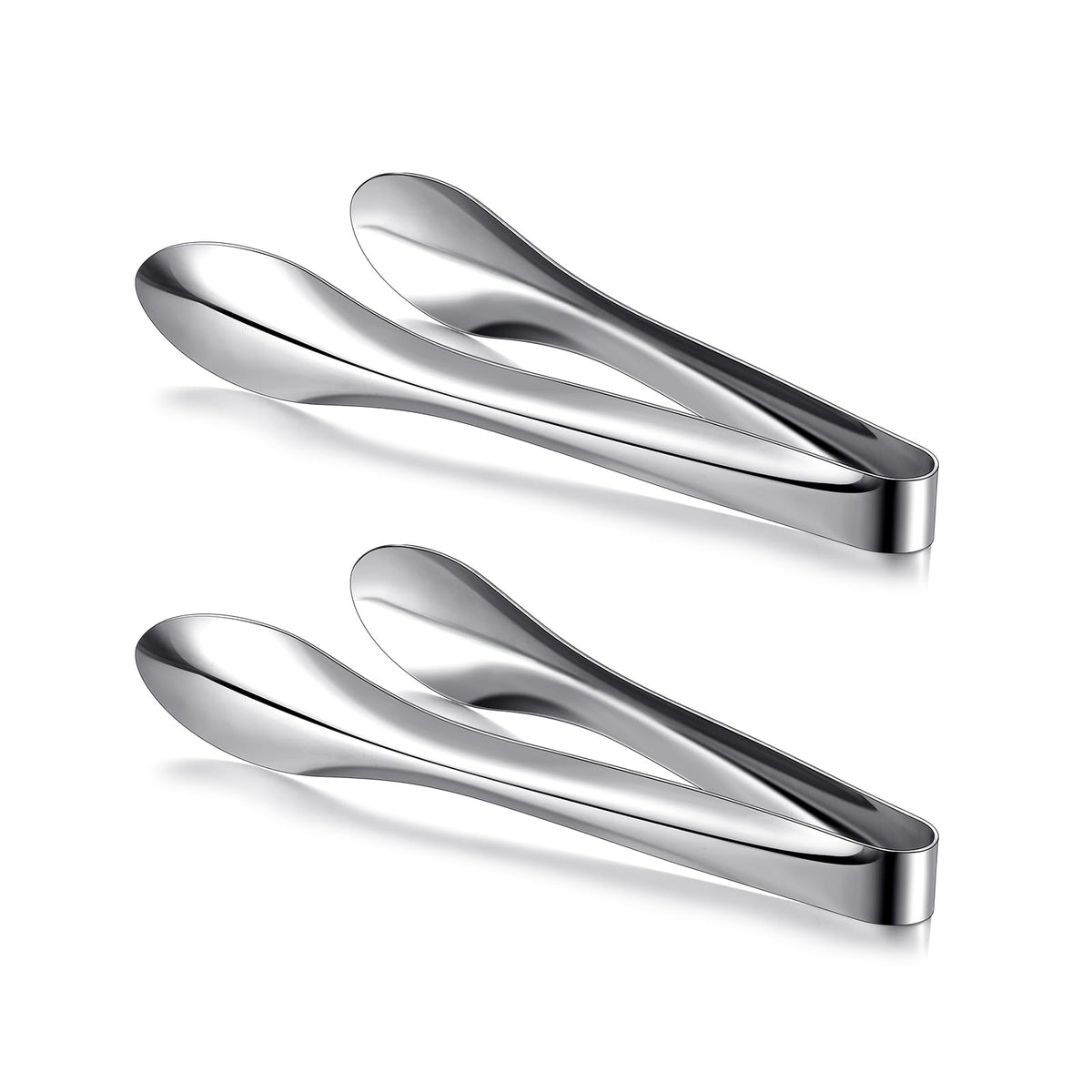 3 Pack Silver Polished Serving Tongs 9 Inch,12 Inch, 6 Inch