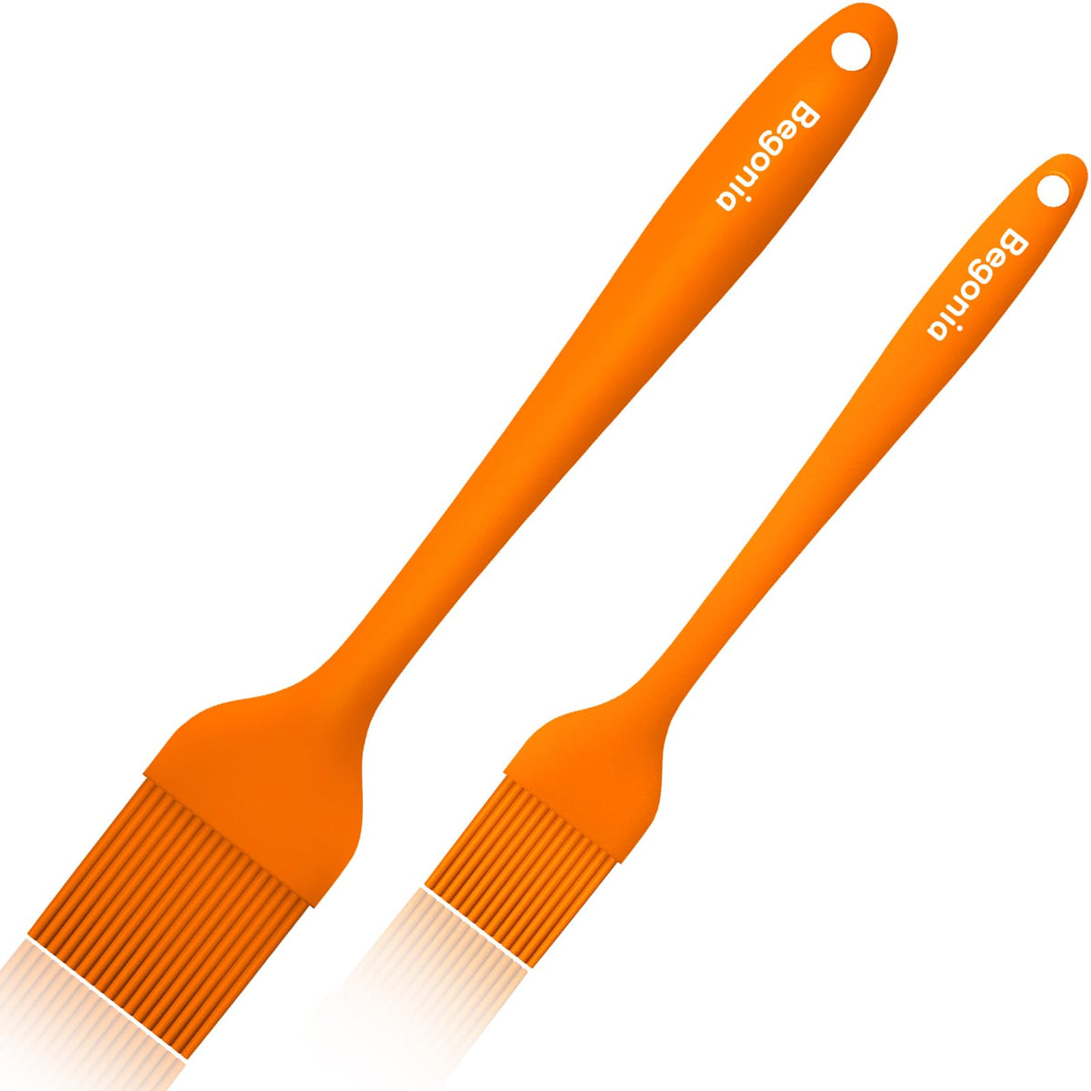 Begonia Silicone Basting Pastry Brush,2pcs 10+8 inch BBQ Sauce Brush,Red