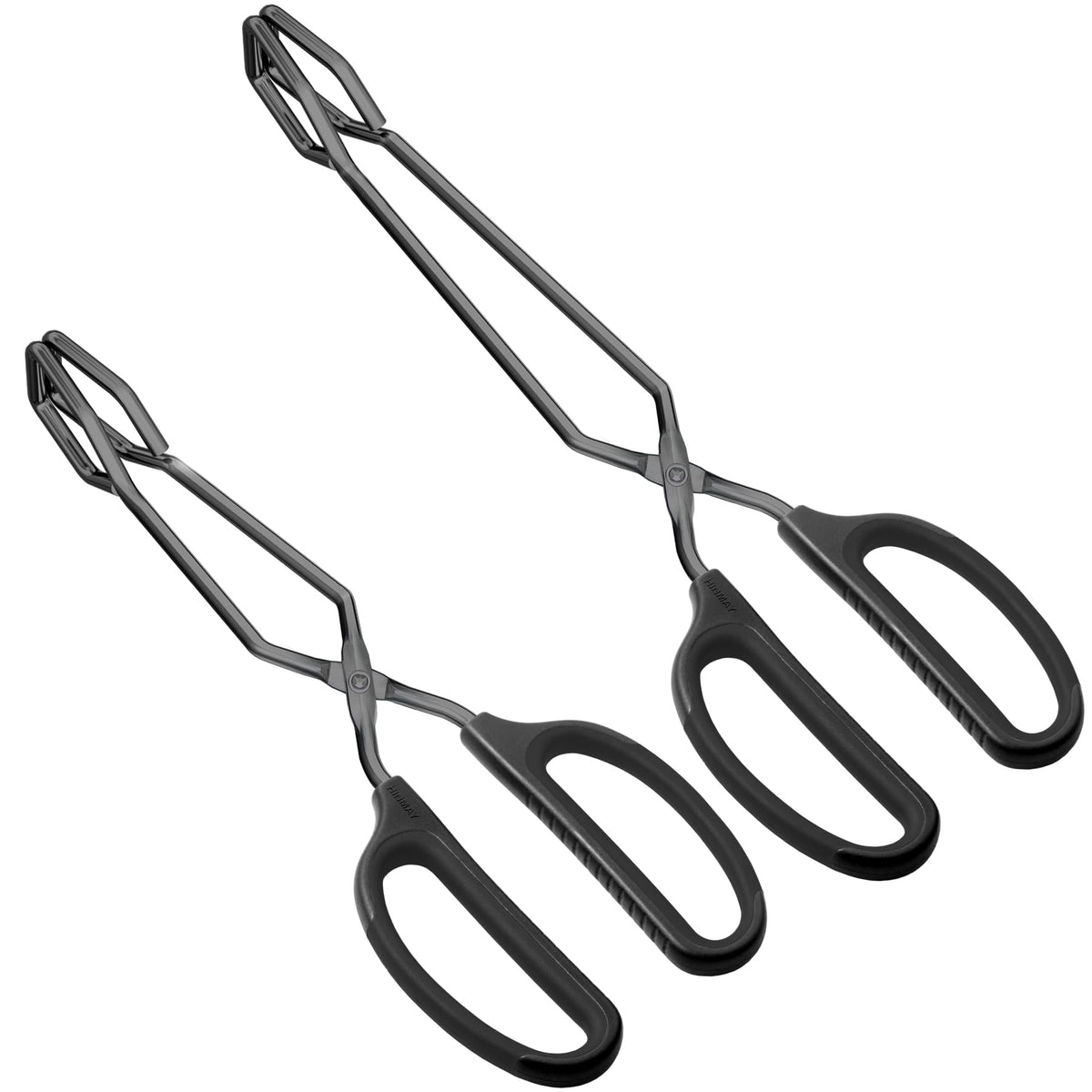 HINMAY Stainless Steel Scissor Tongs with Comfort-Grip Handle 12-Inch