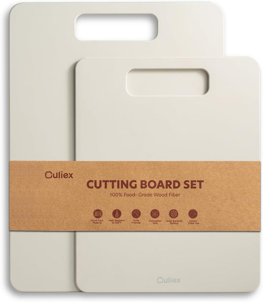 Wood Fiber Cutting Board Set of 2, Dishwasher Safe, Non-Toxic, BPA-Free