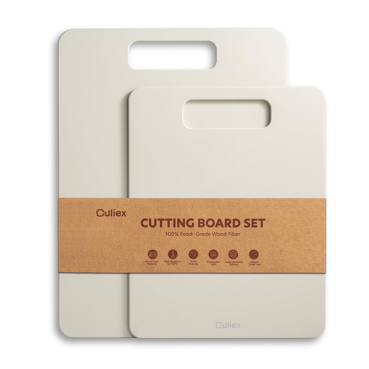 Wood Fiber Cutting Board Set of 2, Dishwasher Safe, Non-Toxic, BPA-Free
