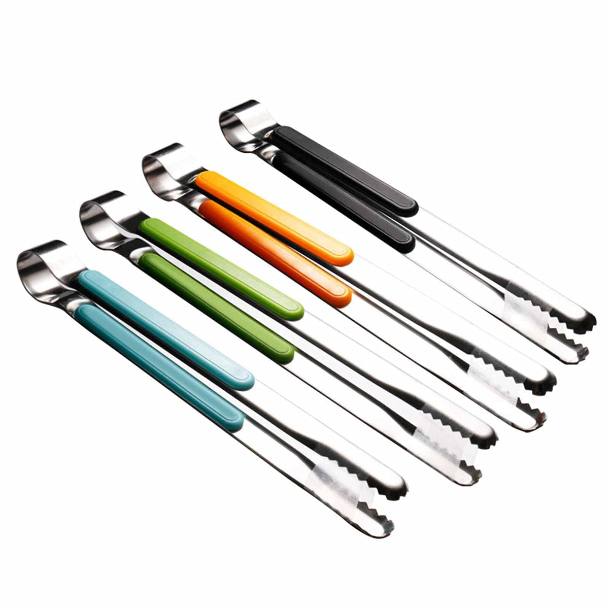 4Pcs Stainless Steel Kitchen Tongs for Cooking - 10" Metal Food Tongs With Non-Slip Comfort Grip, Non-Stick, High Heat Resistant for BBQ, Grilling and Serving