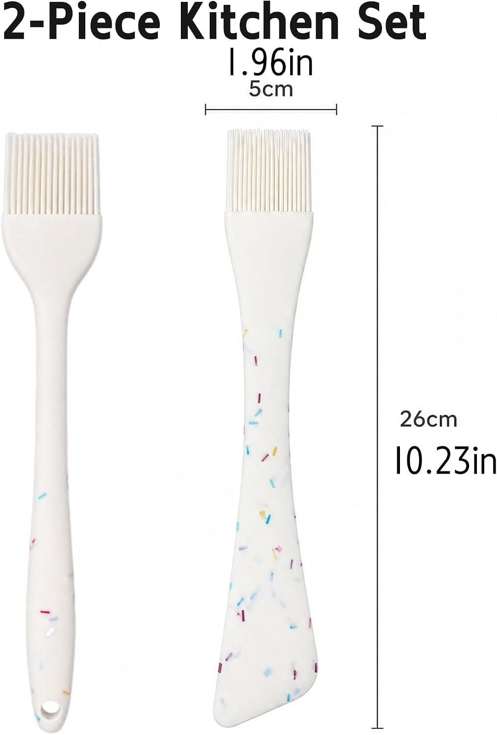 Silicone Basting Brush with Spatula, 2Pcs Heat Resistant Basting Brushes