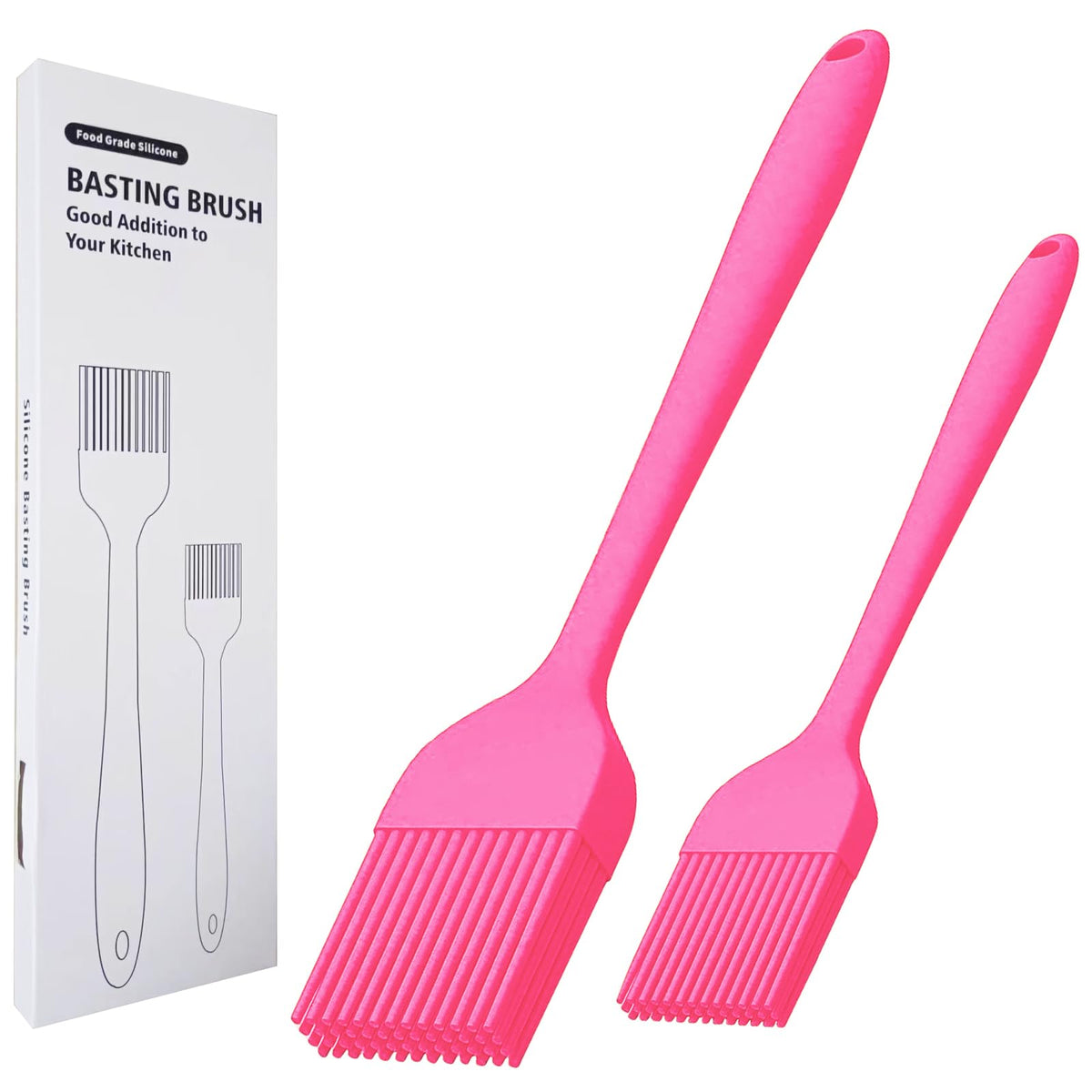 Silicone Basting Brush 2 Pcs Pastry Brush for Oil, BBQ, Grill, Sauce Baking Cooking, Dishwasher Safe (Blue)
