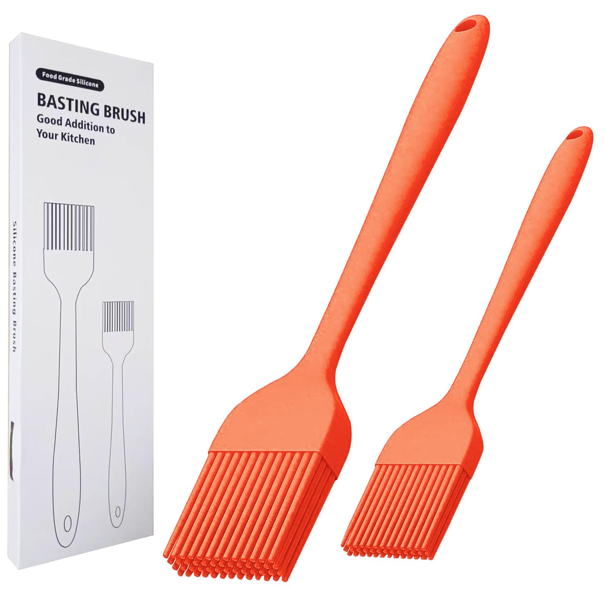 Silicone Basting Brush 2 Pcs Pastry Brush for Oil, BBQ, Grill, Sauce Baking Cooking, Dishwasher Safe (Blue)