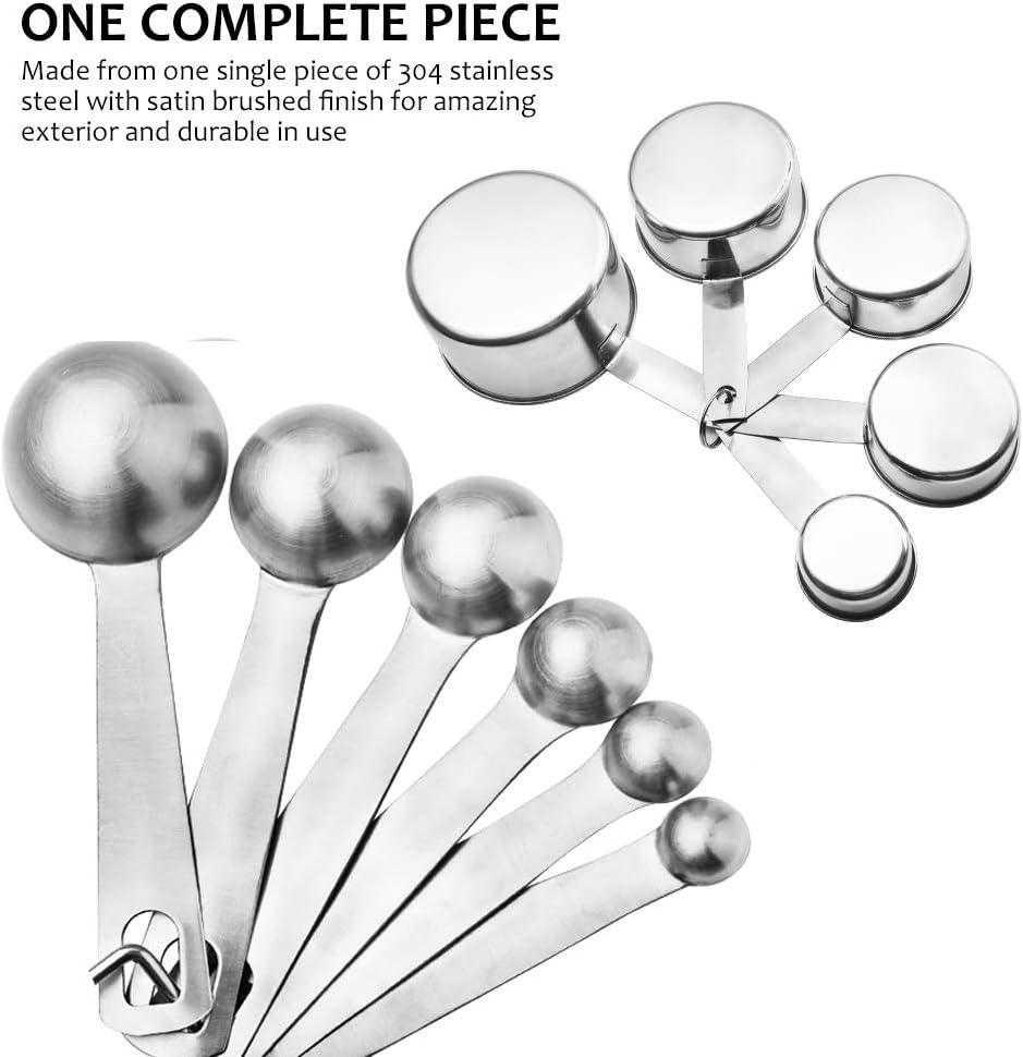 Accmor 11 Piece Stainless Steel Measuring Spoons Cups Set, Premium Stackable Tablespoons Measuring Set for Gift Dry Liquid Ingredients Cooking Baking