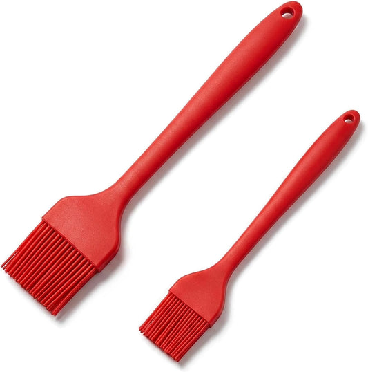 Silicone Basting Brush 2 Pack with Steel Core, Heat Safe BBQ Pastry