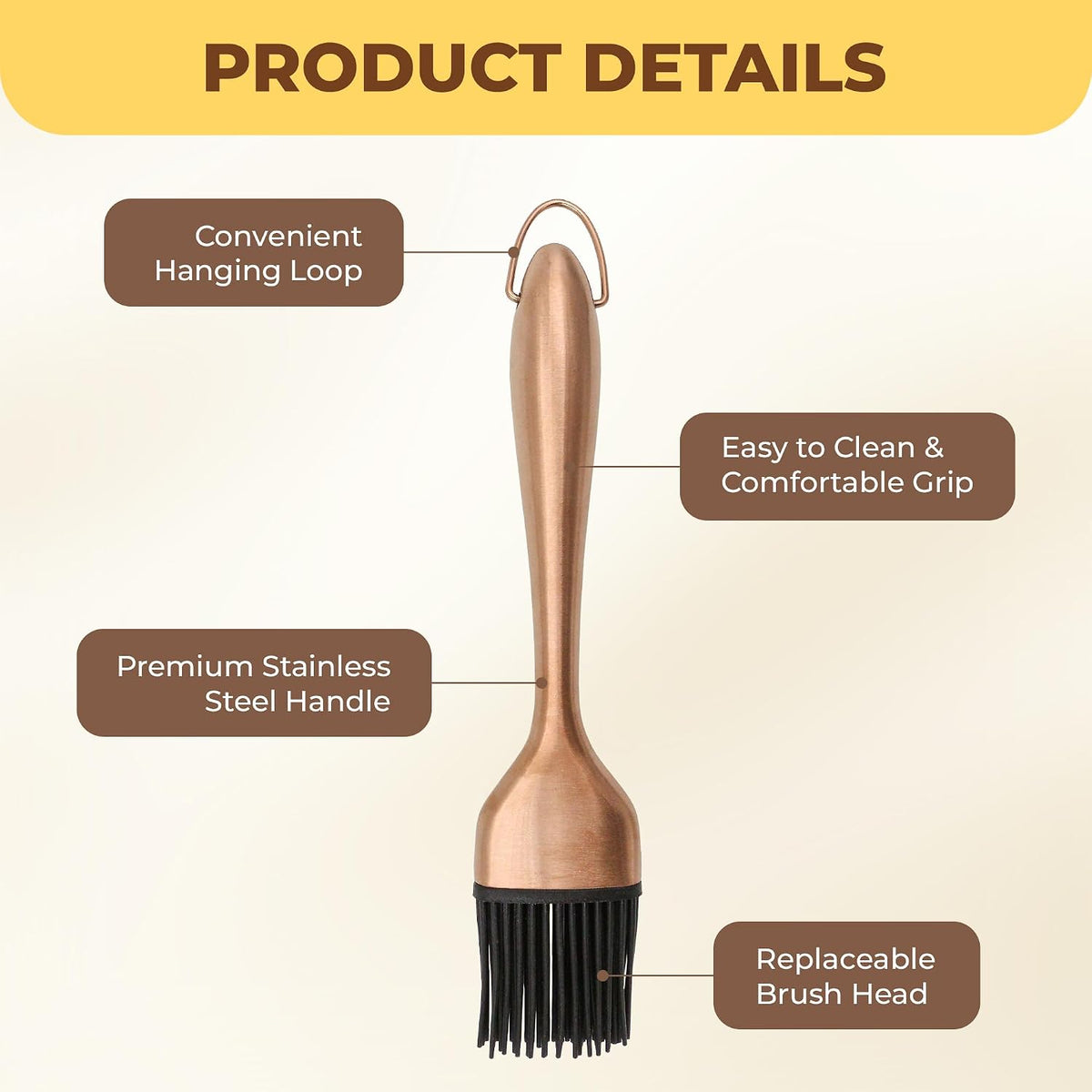 2Pcs Silicone Basting Brush Grilling with 2 Backup Heads, Stainless Steel Handles, No Shed Bristles, Heat Resistant Dishwasher Safe for Pastry, Sauce, Oil, BBQ Grill, Kitchen, Cooking & Marinating