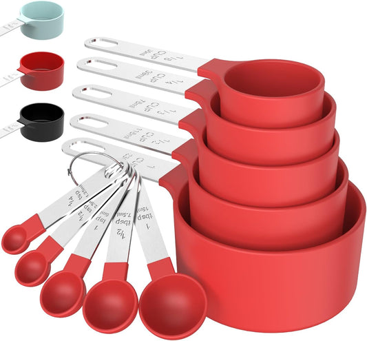 Measuring Cups & Spoons Set, Stackable Cups and Spoons