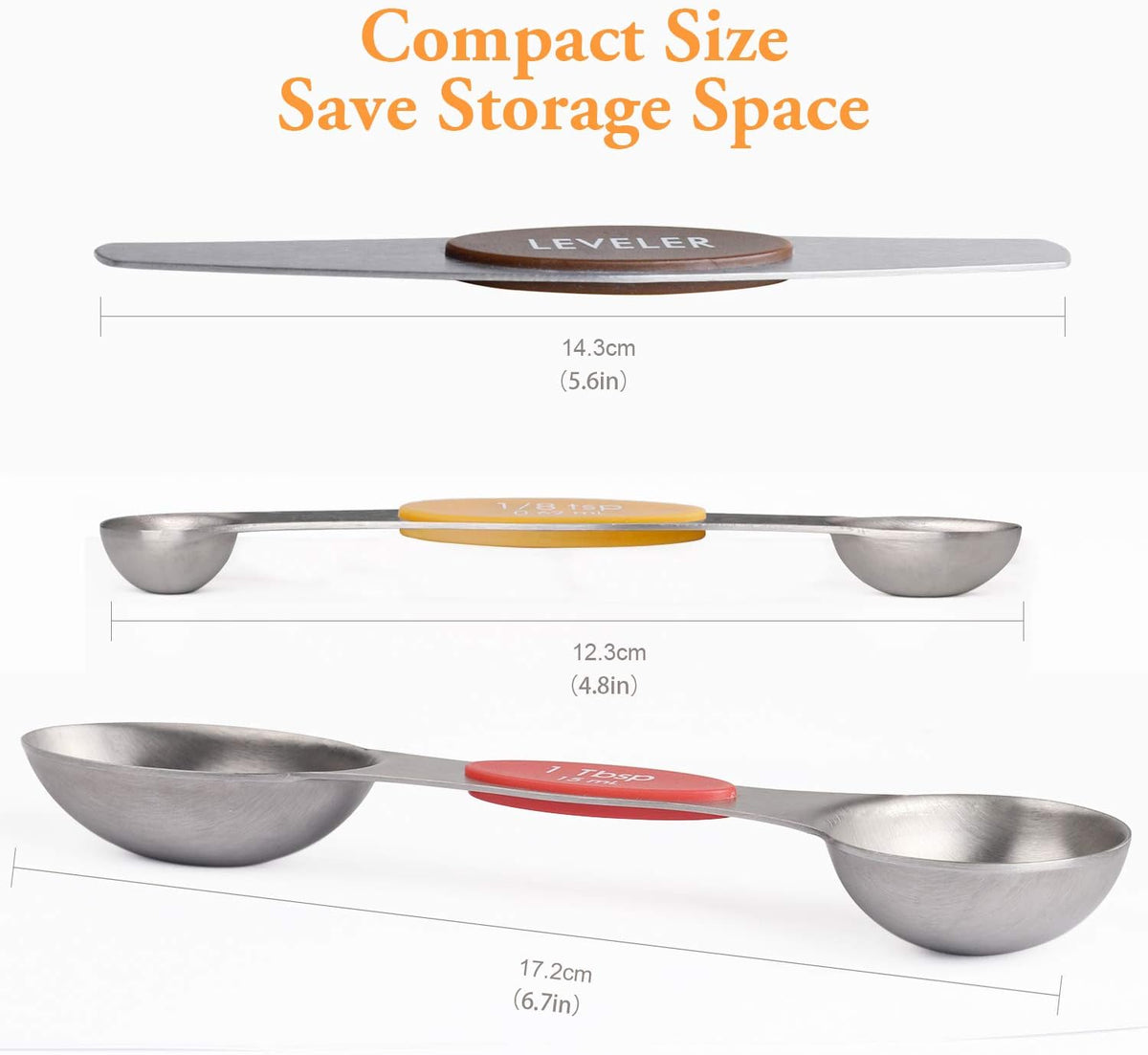 Magnetic Measuring Spoons Set Stainless Steel Dual Sided Measuring Spoons
