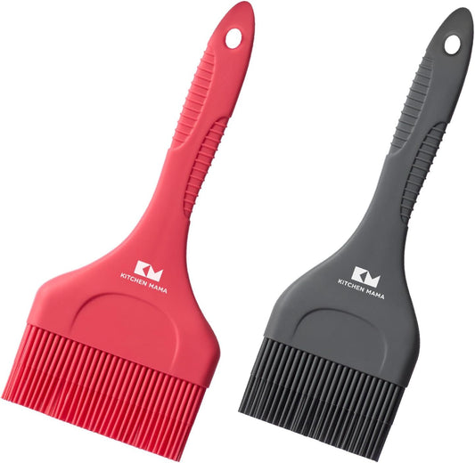 Kitchen Mama Platinum Silicone Extra Wide Pastry & Basting Brush Set