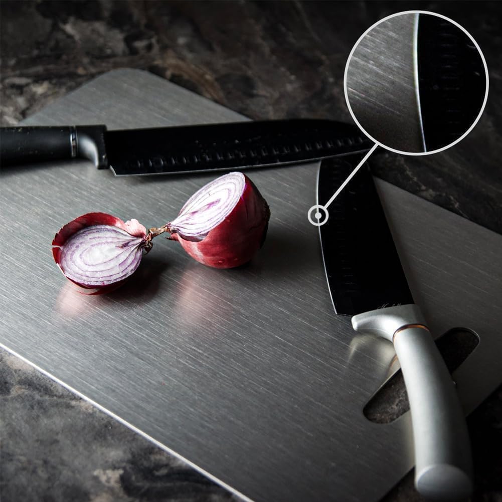 Stainless Steel Cutting Board Set of 3,Non Toxic Cutting Boards for Kitchen