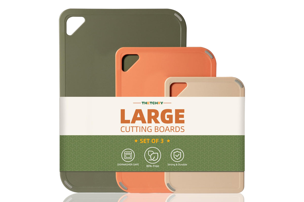 THETCHRY Plastic Cutting Board Set of 3, Pink Cutting Board for Kitchen